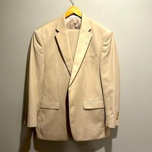 Chaps Cream Color 2 Piece Suit